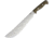 Bark River Bravo Machete 1V Fixed Blade Knife, 17.5in Overall, 12in Satin Cpm 1-V Tool Steel Blade, Green Canvas Micarta Handle, Brown Leather Belt Sheath, 07-371MGC