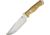 Bark River Bravo Survivor Antique Ivory Fixed Blade Knife, 7.125in, A2 Tool Steel, Antique Ivory, Micarta Handle BA07116MAI