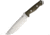 Bark River Bravo Survivor Fixed Blade Knife, 12.5in Overall, 7in Satin Cpm-3V Carbon Steel Drop Point, Green Canvas Micarta Handle, Brown Leather Belt Sheath, 07-226MGC