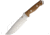 Bark River Bravo Survivor Fixed Blade Knife, 12.5in Overall, 7in Satin Cpm-3V Carbon Steel Drop Point, Natural Canvas Micarta Handle, Brown Leather Belt Sheath, 07-226MNC