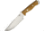 Bark River Bravo Survivor Natural Canvas Fixed Blade Knife, 7.125in, A2 Tool Steel, Natural, Canvas Micarta Handle BA07116MNC