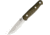 Bark River Bushcrafter II Green Canvas Fixed Blade Knife, 4.5in, Carbon Steel, Standard Edge, Green, Canvas Micarta Handle BA06223MGC