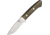 Bark River Classic Drop Point Hunter Fixed Blade Knife, 3.75in, Standard Edge, Green, Canvas Micarta Handle BA155MGC