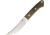 Bark River Classic Trailing Point Hunter Fixed Blade Knife, 4.5in, CPM 154 Steel, Standard Edge, Satin, Green, Canvas Micarta Handle BA02145MGC
