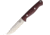 Bark River Gunny Hunter LT Elmax Fixed Blade Knife, 8.25in Overall, 3.75in Satin Elmax Steel Blade, Burgundy Canvas Micarta Handle, Brown Leather Belt Sheath, 07056MBU