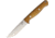 Bark River Gunny Hunter LT Elmax Fixed Blade Knife, 8.25in Overall, 3.75in Satin Elmax Steel Blade, Natural Canvas Micarta Handle, Brown Leather Belt Sheath, 07-056MNC