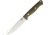 Bark River Gunny Vortex Rampless Green Fixed Blade Knife, 4.875in, A2 Tool Steel, Standard Edge, Satin, Green, Canvas Micarta Handle BA07010NMGC
