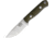 Bark River Micro Bravo CPM154 Fixed Blade Knife, 4.88in Overall, 2.13in Satin Cpm-154 SS Drop Point, Green Canvas Micarta Handle, Brown Leather Belt Sheath, 07-053MGC