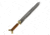 Battling Blades Acinaces Scythian High Carbon Damascus Steel Sword, 25in, 6830472462508