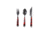 Battling Blades Micarta 2 High Carbon Damascus Steel Fork Spoon And Knife Silverware Set, Red, 6564918329516