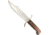 Bear and Son Knives Gold Rush Bowie Fixed Blade Knife, 7.38in, Sandvik 12C27M Stainless Steel, Bowie, Cocobola Wood Handle w/ Leather Sheath, CB00 3/4