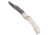 Bear and Son Knives Midsize Lockback Folding Knife, 2.75in, Damascus Steel, White Smooth Bone Handle, WSB05D