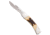 Bear and Son Knives Midsize Lockback Folding Knife, 2.75in, High Carbon Stainless Steel, Clip Point, Genuine India Stag Bone Handle, 505
