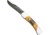 Bear and Son Knives Midsize Lockback Folding Knife, 2.75in, High Definition Damascus Steel, Genuine India Stag Bone Handle, 505D