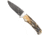 Bear and Son Knives Skinner Fixed Blade Knife w/ Leather Sheath, 2.38in, High Definition Damascus Steel, Genuine India Stag Bone Handle, 548D