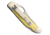Bear &amp; Son Cutlery Yellow Delrin Locking Cowhand Folding Knife, 4.25in Closed, 3.25in, 1095 Carbon Steel, Satin Blade, Yellow Delrin Handle, C3150L