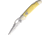 Bear &amp; Son Cutlery Yellow Delrin Locking Cowhand Folding Knife, 4.25in Closed, 3.25in, 1095 Carbon Steel, Satin Blade, Yellow Delrin Handle, C3150L