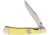 Bear &amp; Son Cutlery Locking Bear Rancher Fixed Blade Knife, 3.25in, 1095 Carbon Steel, Clip Point, Yellow, Delrin Handle BCC3154L