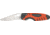 Bear &amp; Son Sideliner Fold Knife, SS partially serrated Blade, Black Zytel and red Kraton Handle BC7404SR