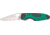 Bear &amp; Son Sideliner Green &amp; Black Fold Knife, SS standard edge Blade, Black Zytel and Racing Green Kraton Handle BC7404G