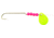 BearPaw Flicker Snelled Hook, Long Shank, 8in Mono, Gold Fluorescent Yellow Spinner, Size 2, 6 per Pack, FYLS-2