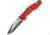 Benchmark Firefighter Rescue Red Folding Knife,3.5in,Partially Serrated,Tanto,Black Stonewash,Red,G10 Handle BMK056