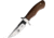 Benjamin Brute De Forge Hunting Knife, 9.5in Overall, 4.5in, Stainless Steel Blade, Brown Wood Handle, Leather Sheath, BK-A032
