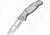 Beretta Small Airlight II Fold Knife, Skeletonized SS partially serrated Blade, Silver anodized aluminum Handle BE79873