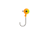 Berkley Essentials Round Ball Jigs, Hook Size 3/0, Tackle Size 3/8oz / 10.5g, Chartreuse/Orange, BRBJ38-CO