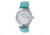 Bertha Eden Mother-Of-Pearl Leather-Band Watch w/Date, Silver/Turqouise, Standard BTHBR6503