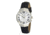 Bertha Pauline Ladies Watch, Black Leather Band, Silver Bezel, White Analog Dial, Silver Hand BTHBR403