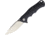 Bestech Knives Bobcat Linerlock Black Folding Knife, 3.25 D2 tool steel black stonewash and satin fini, Black finger grooved G10 handle, BG22A-2