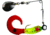 Betts Spin Curl Tail Lure, Chartreuse/Red Dot/Red Tail, 1/8oz, 3in, 023CT-11N