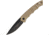 Black Fox Sai Linerlock Tan Folding Knife,3.75in,Drop Point,Black,Tan,G10 Handle BF705T