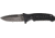 Black Fox Tactical Linerlock Fold Knife, 4in, SS assisted opening standard edge spear bla, Grooved black G-10 Handle BF115T