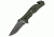 Black Legion Skull Rescue Folding Pocket Knife,4.5in Closed,Partially Serrated Drop Point Stainless Steel Blade,Green ABS Handle BV273