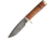 Blackjack Classic Model 125 Damascus Fixed Blade Knife, 9.25in Overall, 5in Damascus Steel Drop Point, Stacked Leather Handle, Brass Guard And Pommel, Brown Leather Belt Sheath, BCB125DSL