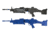 Blueguns Training Long Gun - Fn M249, Black, Blue