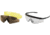 Body Specs Pistols Interchangeable Sunglasses, Black Frame / Yellow, Brown, Clear Mirror Lenses