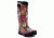 Bogs Womens Spring Flowers Rain Boot,Black Multi,Size 9 71897-009-9