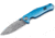 Boker 111101Dam 3.15 Drop Point Damascus Blade Blue Aluminum Handle