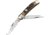 Boker Copperhead Jig Brown Bone Folding Knife, 3.75in Closed, D2 Tool Steel Clip/Skinner Blades, Brown Jigged Bone Handle, 110861