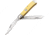 Boker Mini Trapper Yellow Delrin Folding Knife, 3.5in Closed, Satin D2 Tool Steel Clip/Spey Blades, Yellow Synthetic Handle, 110850