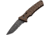 Boker Plus Strike Button Lock Coyote Folding Knife, 3.25in Black Stonewash Partially Serrated Aus-8 SS Tanto Blade, Coyote Brown Textured Aluminum Handle, Pocket Clip, Coyote brown, 01BO425N