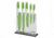 Boker USA 5pc Colorcut Knife Set w/Block,CrMoV Steel Blade,Apple Green Handle,Santoku,Chef,Bread,Utility,Vegetable 03CT221