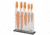 Boker USA 5pc Colorcut Knife Set w/Block,CrMoV Steel Blade,Apricot Orange Handle,Santoku,Chef,Bread,Utility,Vegetable 03CT321