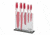 Boker USA 5pc Colorcut Knife Set w/Block,CrMoV Steel Blade,Raspberry Red Handle,Santoku,Chef,Bread,Utility,Vegetable 03CT121