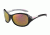 Bolle Grace Sunglasses,Shiny Black/Silver Frame,Rose Gold Round Lens 12101
