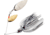 Booyah Counter Strike Double Willow Spinnerbait, 3/8oz, Chrome/Bya Shad, BYCSW38662