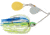 Booyah Covert Finesse Spinnerbait, Double Colorado Blade, 3/8oz, 4in, Wht/Chart/Blue, BYCVF38NGC730